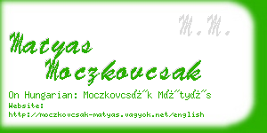 matyas moczkovcsak business card